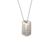 Mini dogtag i rustfrit stål med præget tekst